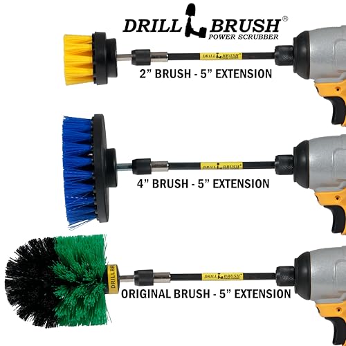 Drillbrush Shower Scrubber Drill Attachment - Car Detailing Tools - - color: Yellow, Green, Blue