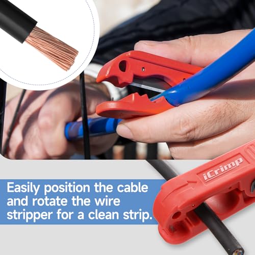 iCrimp Battery Cable Lug Crimping Tool Set includes Interchangeable Jaws