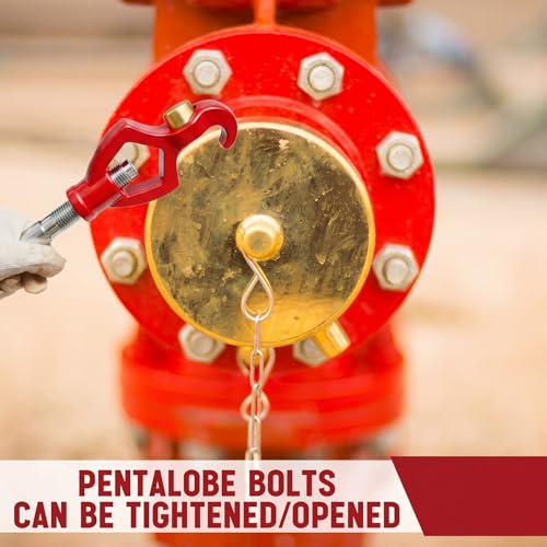 Tandefio 1 Pcs Fire Hydrant Wrench, 1-1/2" to 3", Red - color: Red, size: 1-1/2" to 3"