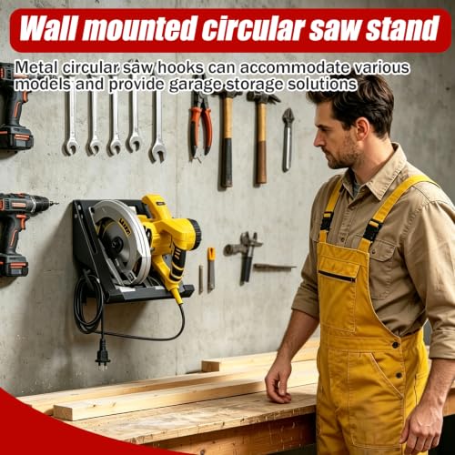 Metal Circular Saw Holder, Wall Mount Storage Rack Organizer