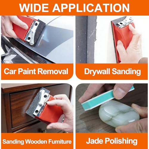 Wet & Dry Sandpaper Set, 42 Sheets of 120 to 3000 grit Sand Paper | Comes with Sanding Block Sander,for Wood Furniture Finishing Metal Automotive Sanding Polishing - style: sandpaper-42 pcs