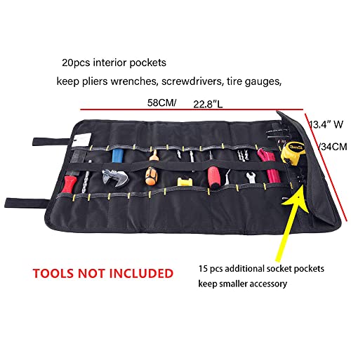 Canvas Roll Up Tool Bag Organizer Pouch for Wrenches & Screwdrivers - color: 1pc Blue