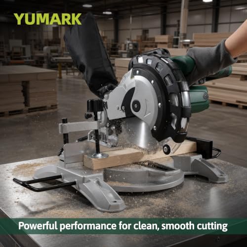 Miter Saw 8-1/4-Inch Compound Miter Saw Single Bevel Table Saw 5000RPM Corded Power Wood Circular Saw Lightweight Chop Saw