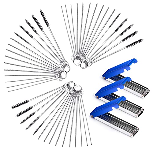6 Set Carburetor Carbon Dirt Jet Remove Cleaner 39 Cleaning Wires Set + 30 Cleaning Needles + 15 Nylon Brushes for Motorcycle ATV Moped Welder Carb Chainsaw Spray Guns Welding Torch Tip Cleaner - style: 30Needles+15Brushes+39Cleaning Wires