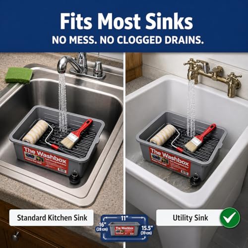 Paint Tray for Brush Clean Up Large Insert for Sinks to Make Paint Cleanup Easy - color: Gray