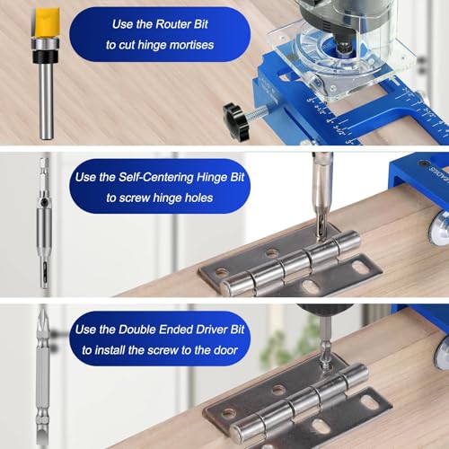 Door Hinge Jig, Door Hinge Template Kit for Router, Blue One - style: Blue One
