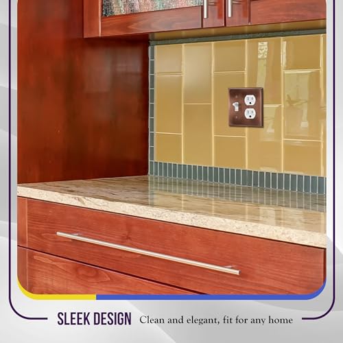 ENERLITES Combination Toggle Switch & Duplex Receptacle Metal Wall Plate - color: Antique Copper, size: Standard Size