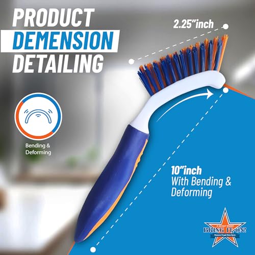 Bring It On Grout Cleaning Brush 2-Pack – Crevice Cleaning Brush with Stiff Nylon Bristles, 8-Inch Heavy-Duty Scrub Brush for Tile, Grout, Shower, Bathroom, Kitchen, Corners & Tight Spaces - style: 2 Pack