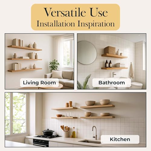 Invisible Floating Shelf Bracket 8 Inch Rod 3/4 inch Diameter Heavy Duty with Jig – Hidden Metal Mantel Mount for Wall Shelves – Floating Shelf Hardware for Bathroom, Kitchen & Living Room (4 Pack) - size: 8" Heavy Duty, style: Brackets + Hardware