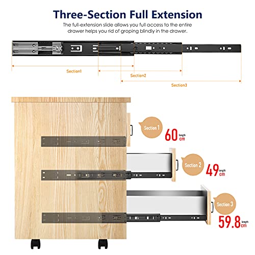 Ravinte Matte Black Soft Close Drawer Slides 24 Inch 1 Pairs 2 Pack - color: Black, size: 24 Inch
