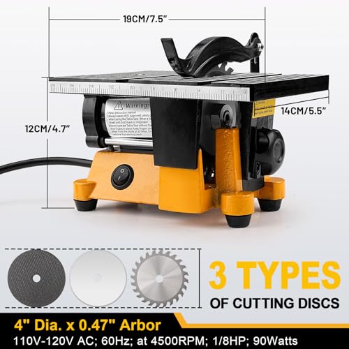 Sbestily Mini Table Saw 90W Portable Small Miter Saws for DIY Crafts