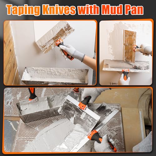 THINKWORK Drywall Knife Set, 10Pcs Drywall Tools Kit