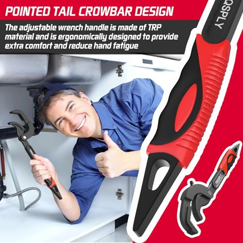 Pipe Wrench Set, 10” and 15” Self Adjusting Wrench 2 Pipe Vise Wrench for 0.55“-2.48”/14-60mm Standard Nuts, Irregular Nuts, Pipes Use