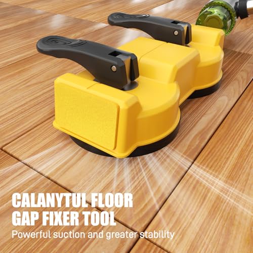 2-PCS Floor Gap Fixer Tool Kit, Dual Head Double Suction Cups with Mallet & 4 Pads for Laminate Vinyl Hardwood Floor Installation Repair Tile, 2 Way Striking Design for Tight Spaces