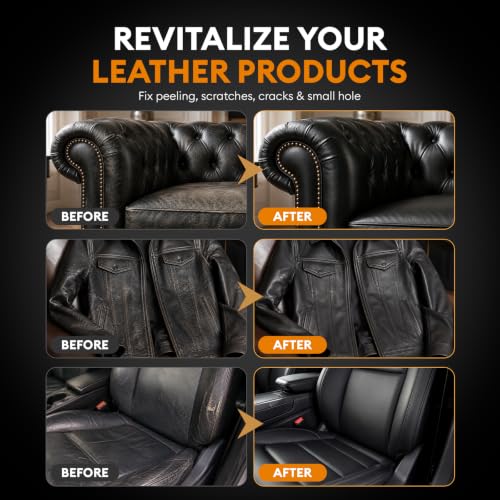 Leather Repair Kit for Furniture, Vinyl Repair Kit Restore Leather Surface - color: Black