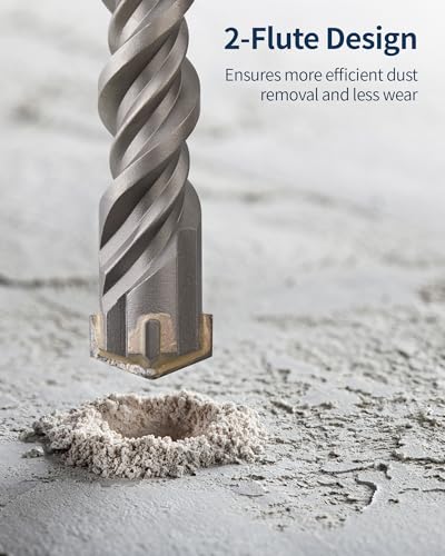 3/8 Inch x 12 Inch SDS Plus Rotary Hammer Drill Bit, Firecore Tungsten Carbide Long Drill Bits for Concrete Masonry Ceramic Tile Cement Walls Brick Rocks Stone, Brocas para Concreto - size: 3/8 in.