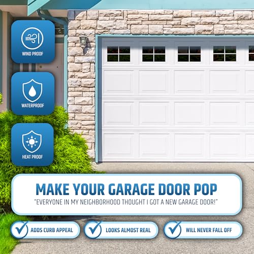 Strong & Glossy Magnetic Garage Door Windows (Size Small) - Looks Like Real Window Panels/Faux Panes - Easy to Align & Will Never Fall (Upgraded Magnets) | Fits 1 Car Garage | 16pcs 3.25"X5.5" - style: 16pcs Magnetic Windows - Small