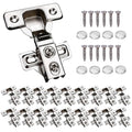 20 Pack Soft Close Cabinet Door Hinges for 1/2 Inch Overlay Cupboard, 105 Degree Opening Angel, Stainless Concealed Kitchen Cabinet Hinges with Mounting Screws, Manual and Door Bumpers - size: 1/2 inch Overlay