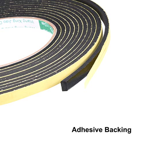 uxcell Sealing Foam Tape 8mm Wide 3mm Thick 4m/13ft Long, Self Adhesive Weather Strip for Window Door Insulation, Pack of 2 - size: 8mmx3mmx4m