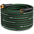 Heavy Duty Garden Hose 49ft, NON-EXPANDABLE Flexible Water Hose, Kink Resistant Lightweight Hybrid Hose, Leakproof Hose Male to Female Fittings - color: Black+Green, size: 49ft