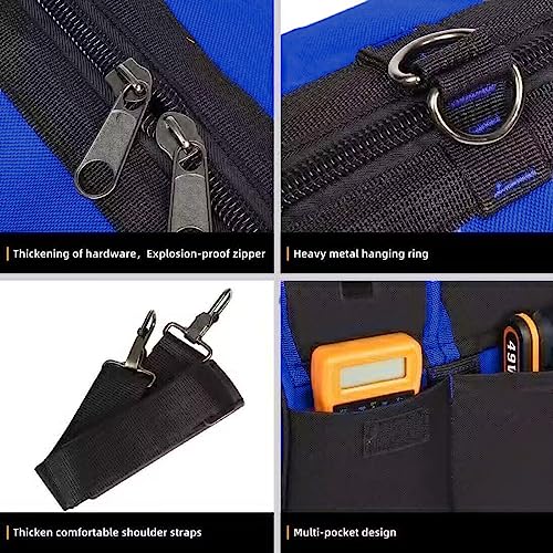 FASTECH 20 Inch Heavy Duty Tool Bag with Wide Mouth for Tool Storage,Carrier and Organizer,Tool Bag for Men/Women, Wide Mouth Tool Bag with Inside Pockets (20 Inch) - size: 20inch