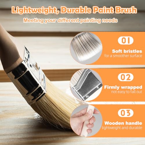 LAANPOLE Paint Roller Kit, 27 Piece Paint Supplies, 9"4" Paint Rollers, 1-4FT Extension Pole, Paint Brushes for Walls, Microfiber Roller Covers for Professional Painting, Orange