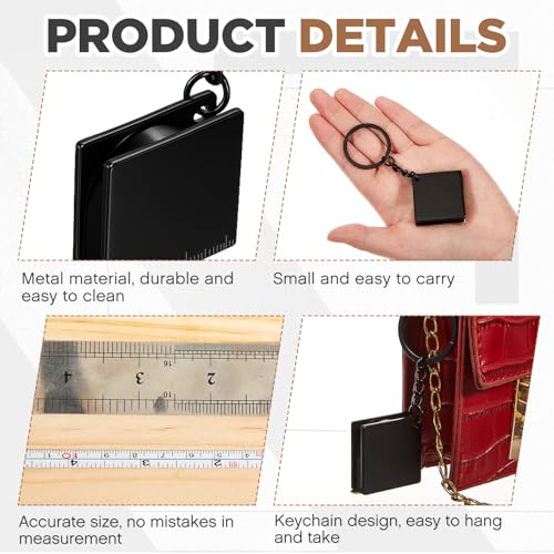 Quelay 2 Pcs Mini Tape Measure Keychain,Small Measuring Tape, Black - color: Black