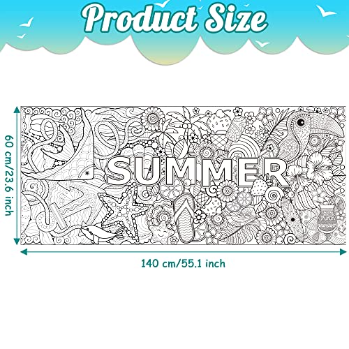 Dvbonike Jumbo Mandala Coloring Poster Giant Summer Color-in Paper Craft - style: Summer