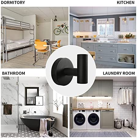 Vuzvuv Matte Black Stainless Steel Towel Hooks (2-Pack) | SUS304, Waterproof, Heavy Duty, Coat Robe Holder, Hooks for Bathroom Kitchen Hotel - color: Black Wall Mounted