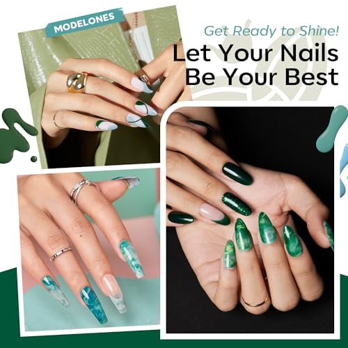 modelones Green Blue Grey Gel Nail Polish Set 6 Colors - color: A Green Blue Grey