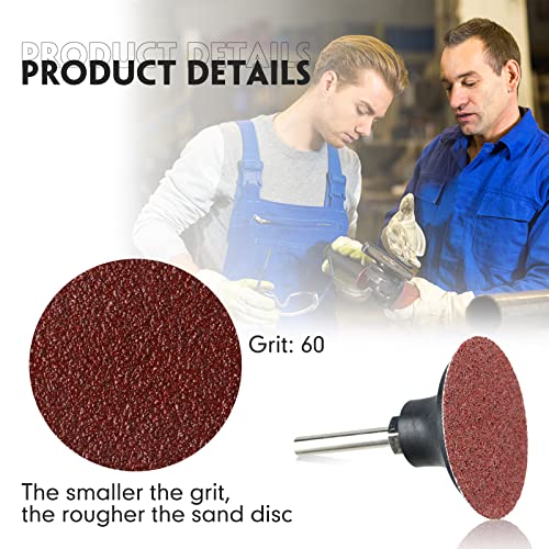 Newwiee 150 Pcs Sanding Disc 2 Inch 60 80 100 120 Grit Die Grinder Convenient Surface Finishing Sanding Disc Fine Medium Coarse Sandpaper for Surface Strip Grind Polish Burr Finish Rust (60 Grit) - size: 60 Grit
