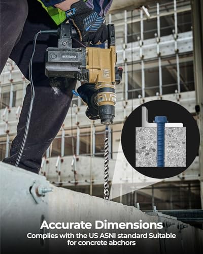 toolant Masonry Drill Bit,SDS Plus Rotary Hammer Drill Bits Set for 3/8" x6inch 10pcs,Carbide Tipped 2-Cutter for Concrete,Masonry and Brick - size: 3/8"-10PCS(6")