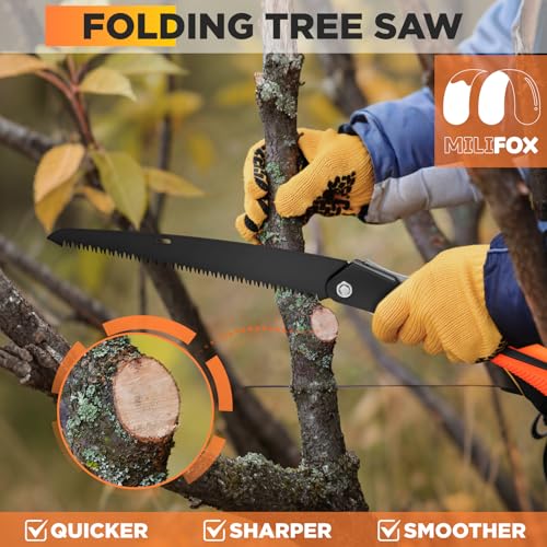 Folding Hand Saw, 10 in Pruning Saw with Triple-Cut SK5 Blade