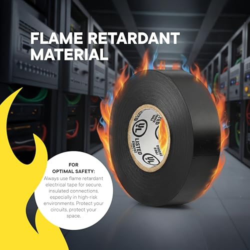 TAPEWELL Black Electric Tape Professional Grade, 3/4 inch x 66ft - 100 Pack - size: Pack of 100