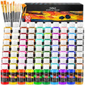 Caliart 80 Colors Acrylic Paint Set with 12 Brushes - color: Regular, size: 2 Fl Oz (Pack of 80)