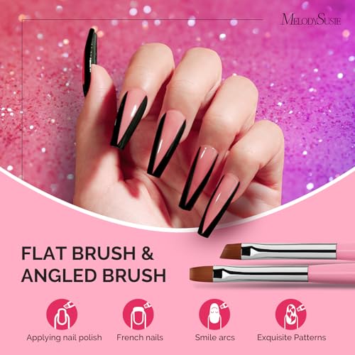 MelodySusie Nail Art Brushes Set, 6pcs Nail Art Design Pen Painting Tools - color: Pink, size: 6