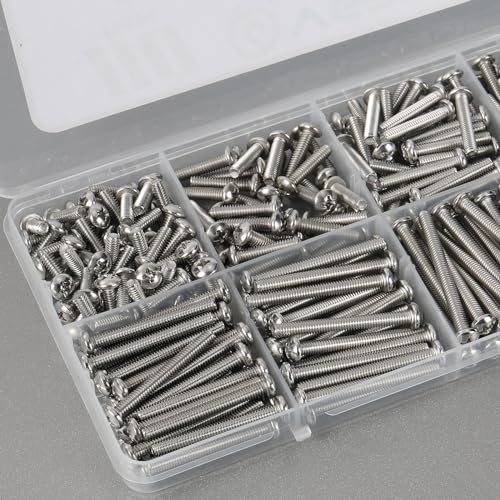 VGBUY 110Pcs Machine Screws Assortment kit,Assorted 1/2 to 2 inch Long # 8-32 Machine Screw,304 Stainless Steel Phillips Pan Head Screws Bolts for Electrical Wall Socket,Household Repairs - style: 110PCS #8 Kit