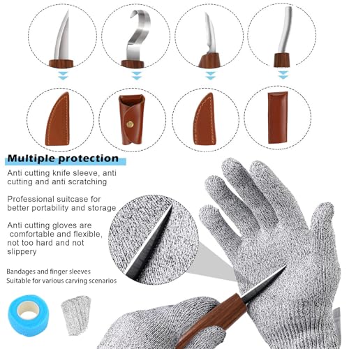 Wood Carving Kit,38pcs Wood Carving Tools with 9 Wood Carving Knives,3 Detail Knives,14 Basswood Blocks,Ergonomic Handle Design,Thick Leather Storage Bag,Whittling Kit for Beginners Adults Kids Hobby - size: 38PCS Wood Carving Tools