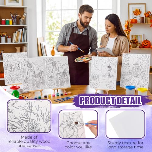 Sherr 140 Pcs 20 Set Pre Drawn Canvas Painting Kit, Halloween Style - style: Halloween Style
