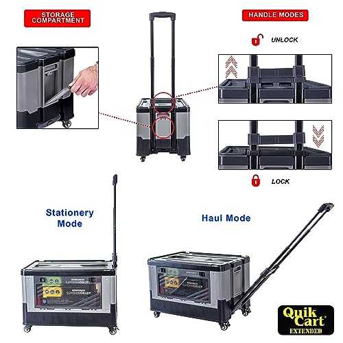 dbest Products Quik Cart Extended Collapsible Rolling Crate - Gray & Black - color: Black, style: Extended