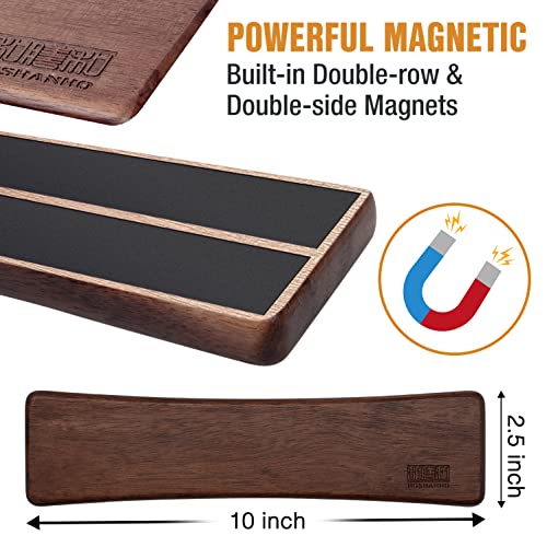 HOSHANHO Knife Magnetic Strip, Acacia Wood Powerful Magnetic Knife Holder - size: 10"