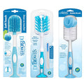 Dr. Brown's Baby Bottle and Nipple Brush Deluxe Cleaner, Soft Touch, and Sponge Brushes, Blue Variety Pack, 3 Count - color: Blue Variety Pack, size: 3-Pack