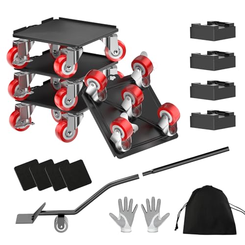 Kavlium Heavy Duty Furniture Dolly,5-Wheel Furniture Movers,5.3 Inch - color: Red, size: 5.3in