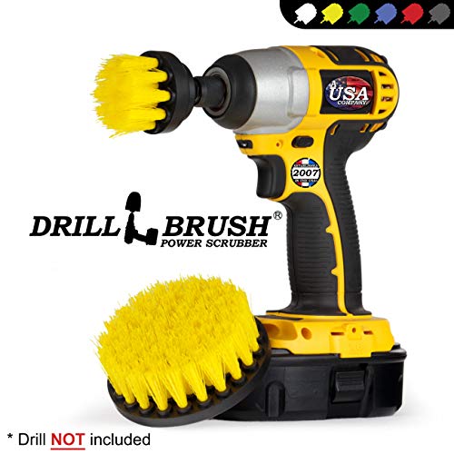 Drill Brush - Drill Brush Kit - Drill Brushes for Cleaning - Shower Cleaner - color: Yellow