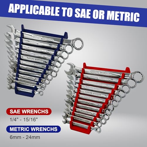Magnetic Wrench Organizer (2-Pack, Red & Blue) - color: Red & Blue (2PC)