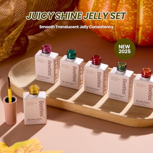 Beetles Jelly Gel Nail Polish Set, 6 Colors Fall Gel Polish Kit - color: 0-0-Autumn Prism