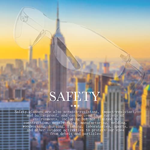12 Pack Safety Glasses Bulk for Men Women, Tinted Safety Glasses, Clear - color: Clear