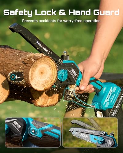 SEESII 2-in-1 Electric Pole Saws for Tree Trimming, Brushless Motor - color: Baby Blue