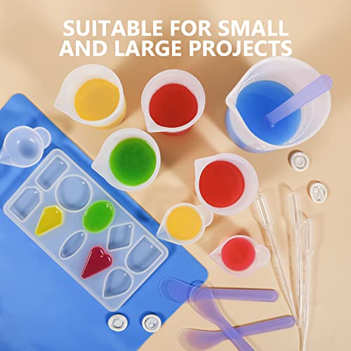 KISREL Silicone Measuring Cups for Resin, with 250&100ml Silicone Cups - size: 250&100ml