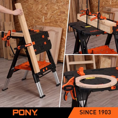 Pony Portable Folding Work Table, Workbench & Sawhorse